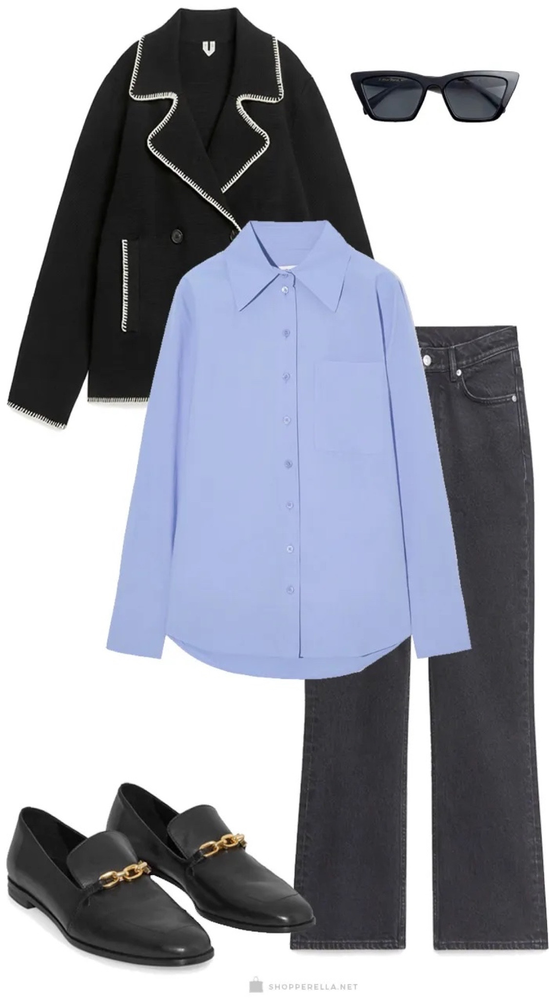 Blue shirt pared with loafers, knitted jacket abd dark denim. #ootd #blueshirt #darkdenim #styleinspo #ootd

#LTKworkwear #LTKfit #LTKunder100