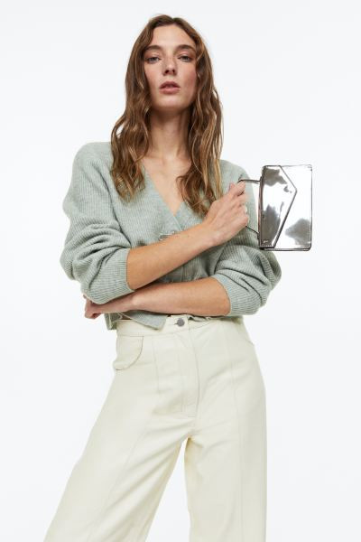 Rhinestone-bow Rib-knit Cardigan | H&M (US + CA)