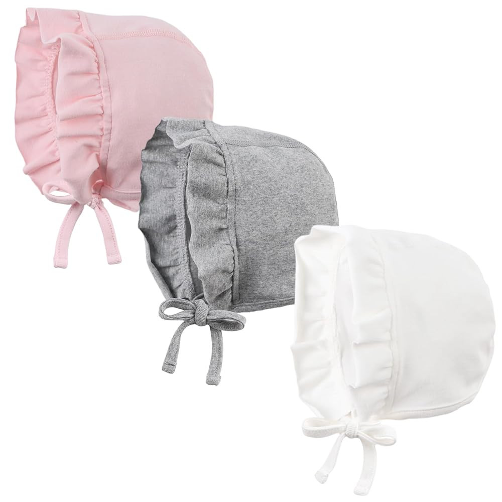 Lovely Baby Girl Hospital Hat Soft Cotton Newborn Beanie Winter Baby Hats for Infant Girls | Amazon (US)