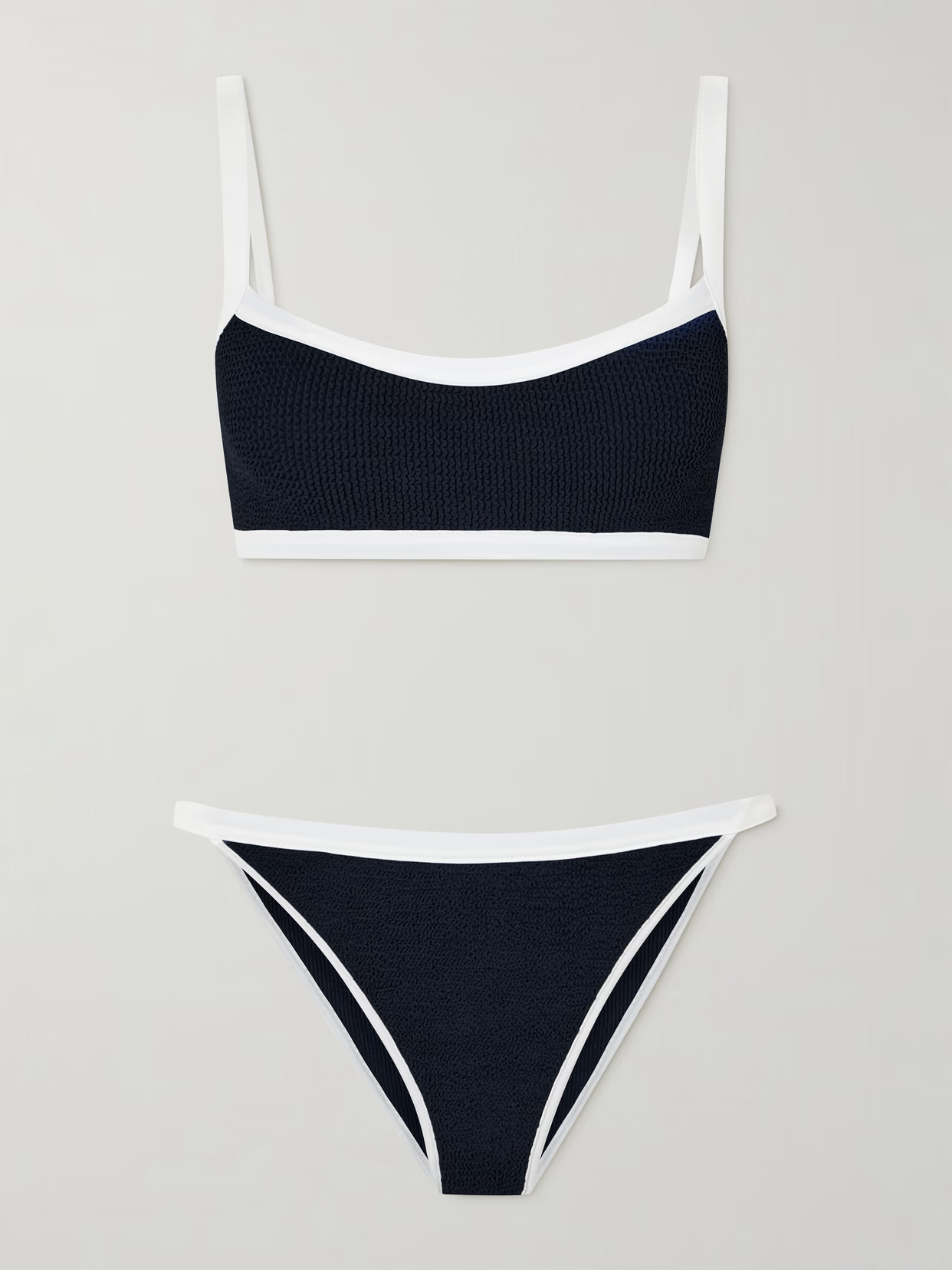 Hunza G - Tyler Seersucker Bikini - Black | NET-A-PORTER (UK & EU)