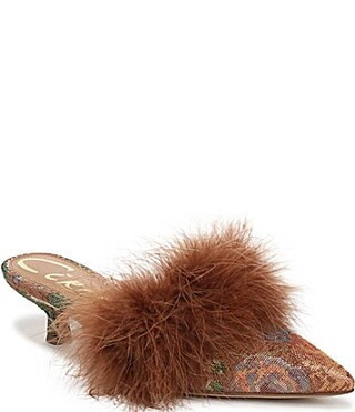 Circus NY by Sam Edelman Gemma Fluff Feather Floral Print Dress Mules -  11 | Dillard's