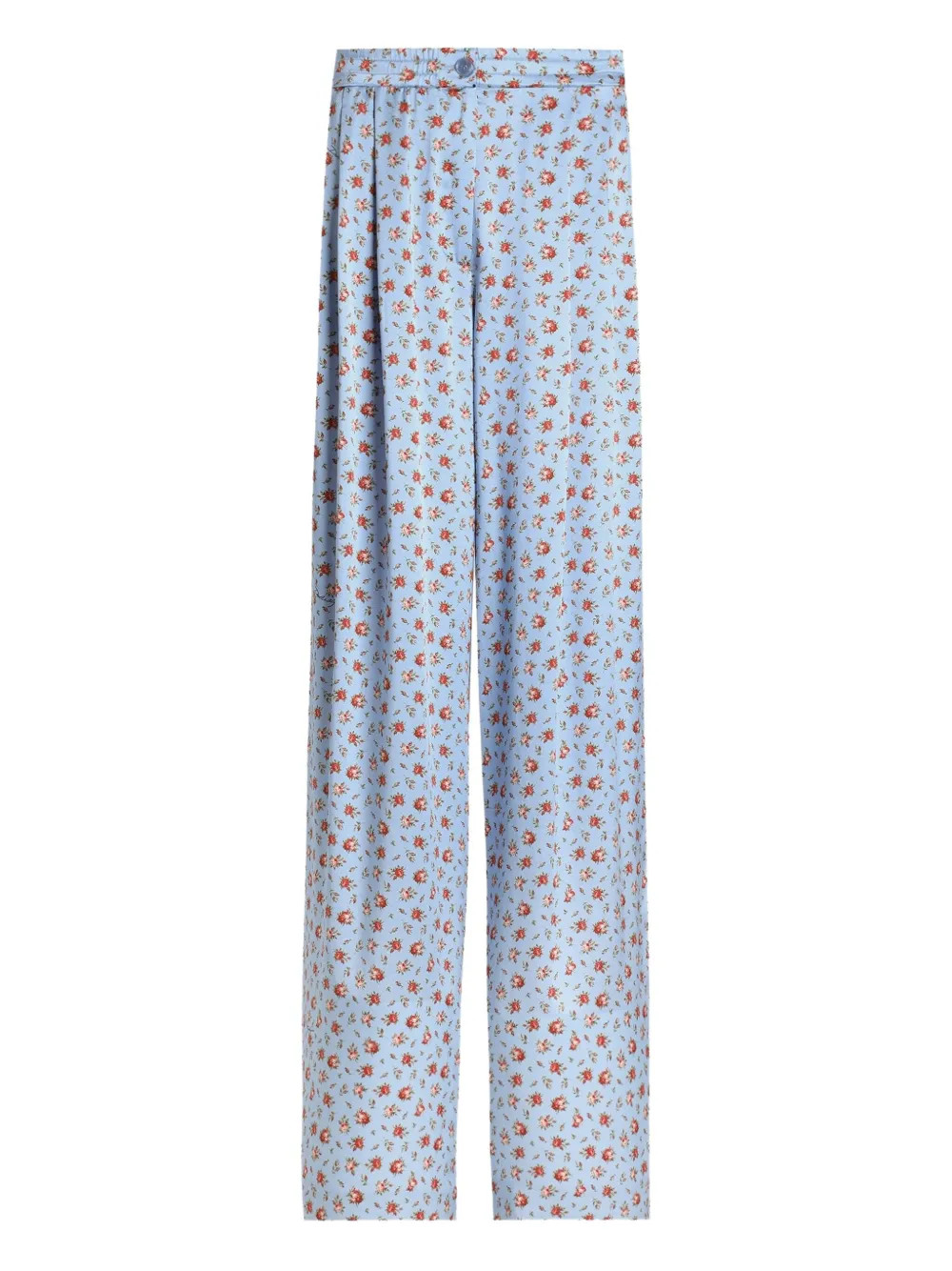 Dolce & Gabbana floral-print Silk Trousers | Blue | FARFETCH | Farfetch Global
