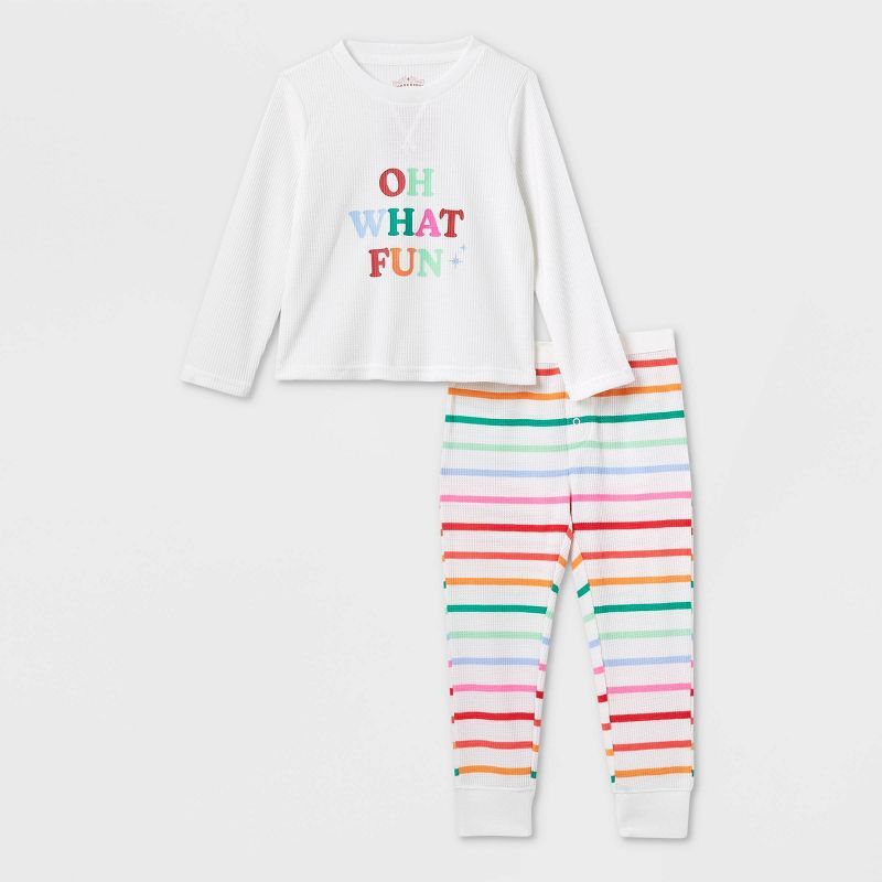 Toddler Striped Oh What Fun Matching Family Thermal Pajama Set - Wondershop™ | Target