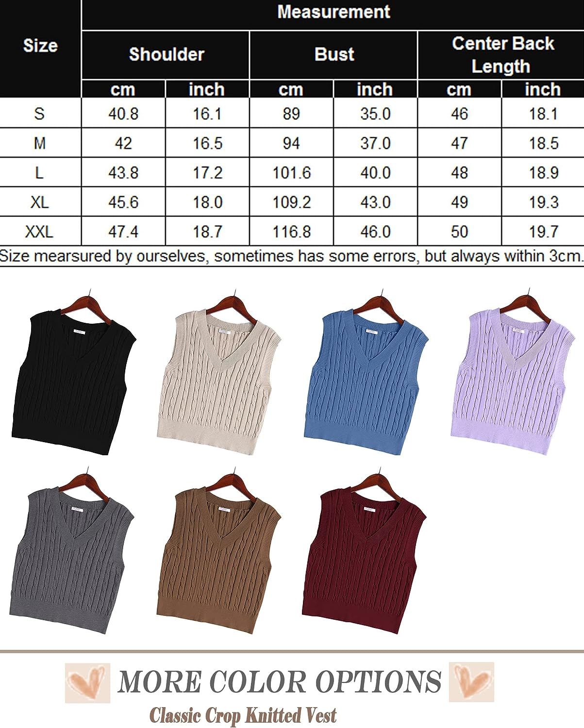 Amazon.com: ELESOL Sweater Vest Womens Sleeveless Sweater V Neck Knit Sweater Vest Solid Classic ... | Amazon (US)