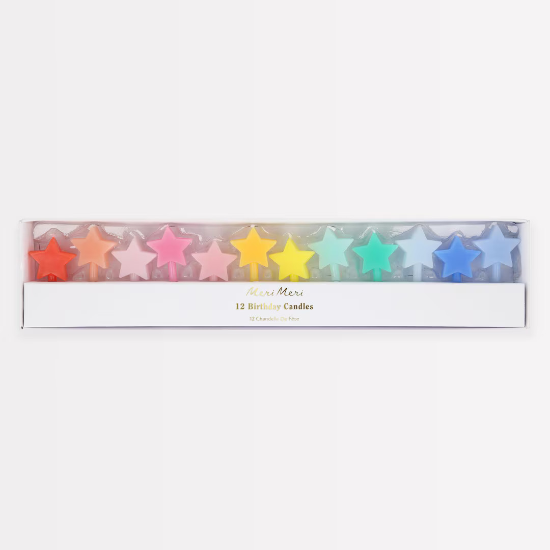 Meri Meri Rainbow Star Candles (pack of 12) - Etsy | Etsy (US)