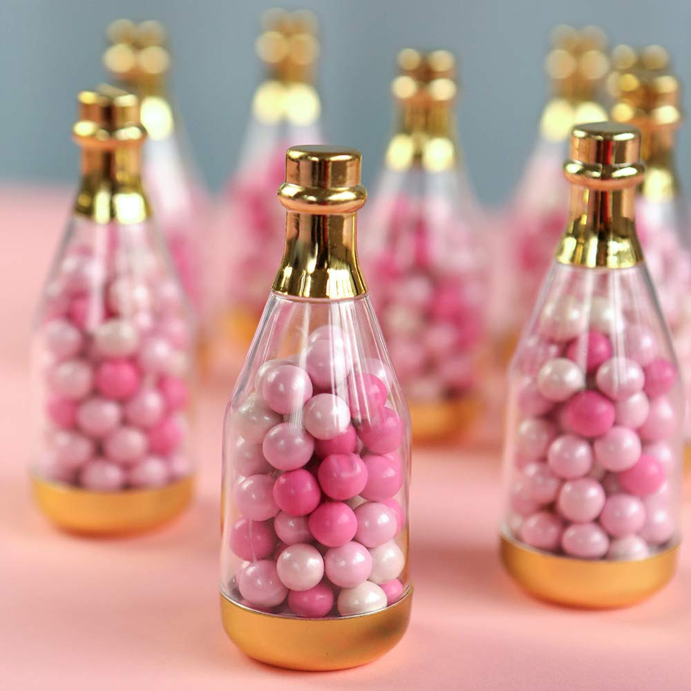 Kate Aspen 18187GD Metallic Champagne Bottle Container (Set of 12) DIY Favor, One Size, Clear, Go... | Amazon (US)