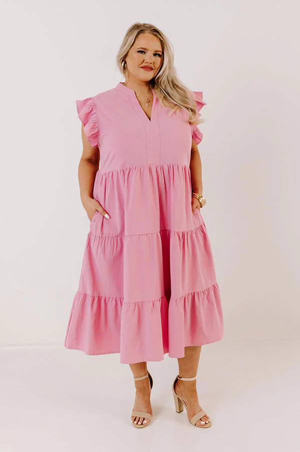 Parkside Pretty Midi in Pink Curves | Impressions Online Boutique