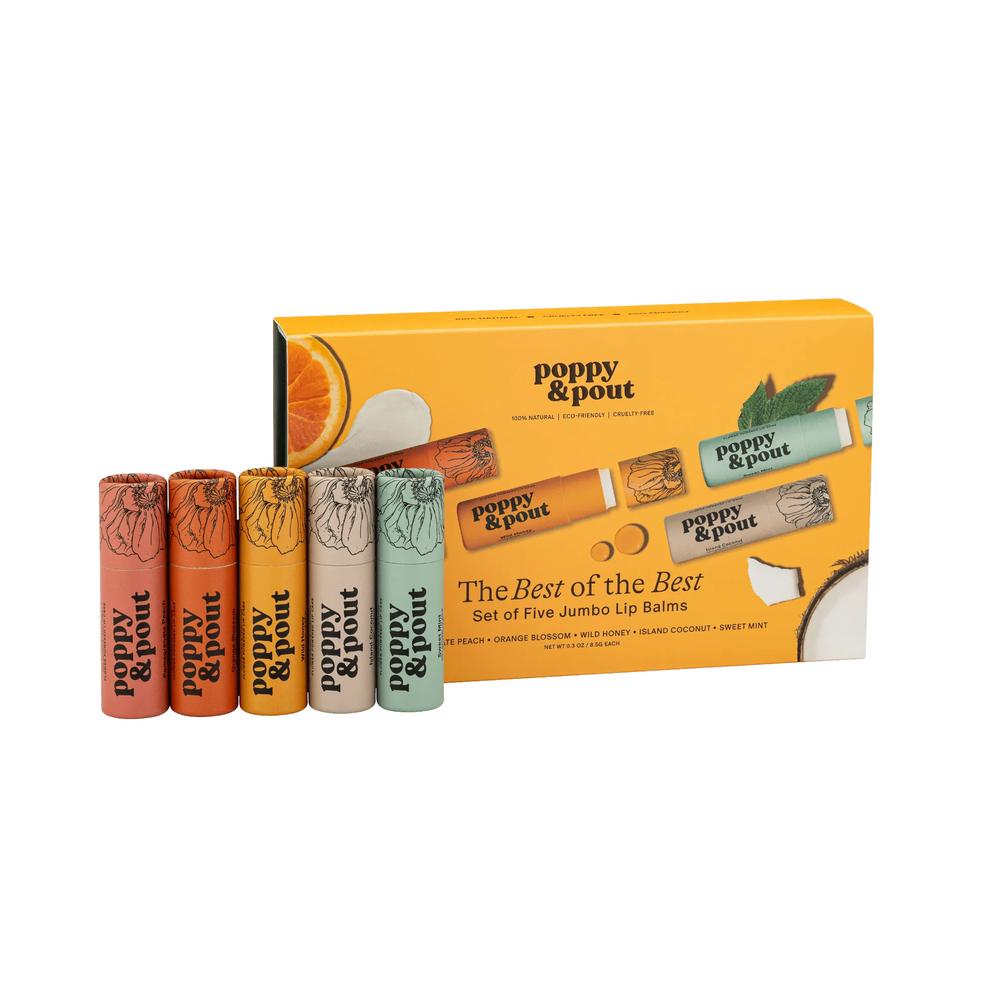 Get the Best Lip Balm 5-Pack Gift Set Online at Poppy & Pout | Poppy & Pout