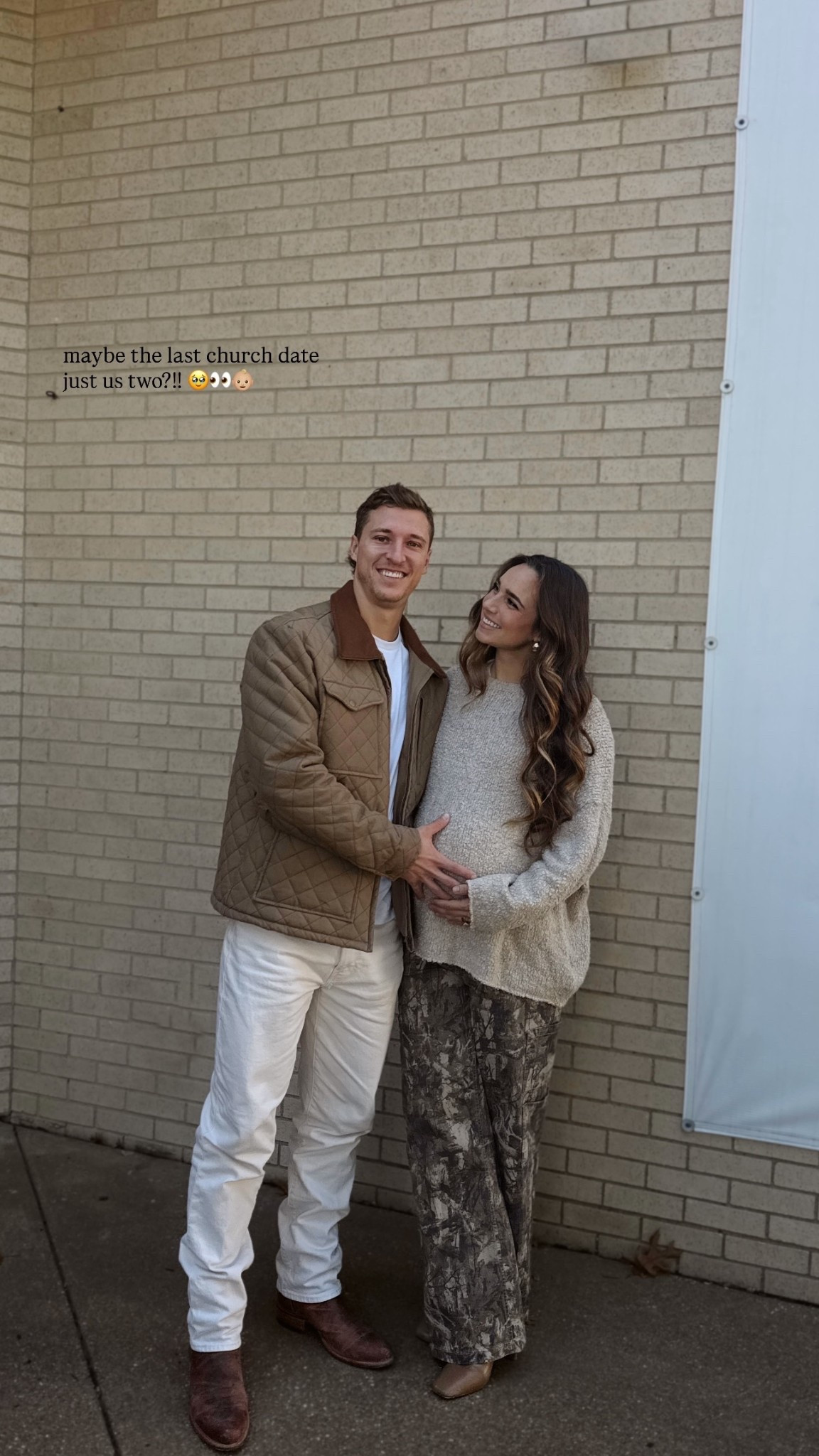 maybe the last church date just us two?!! 🥹👀👶🏼

wearing a M in the pants 
L in the sweater 