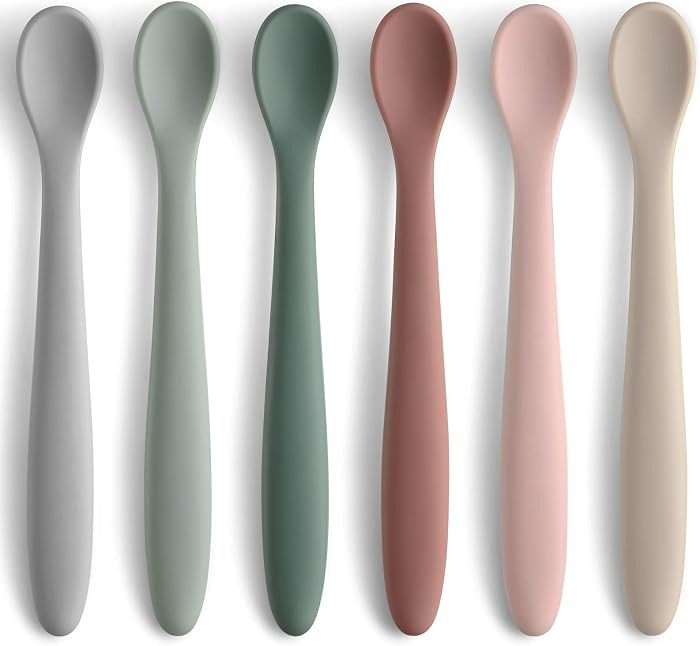6-Piece Silicone Baby Feeding Spoons, First Stage Infant Spoons, Soft-Tip Easy on Gums I Baby Tra... | Amazon (US)