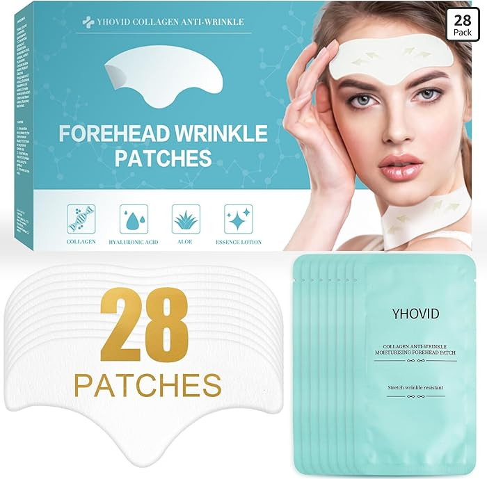 28 Pcs Forehead Wrinkle Patches - Anti Wrinkle Facial Patches with Collagen and Vitamin E for Fac... | Amazon (US)