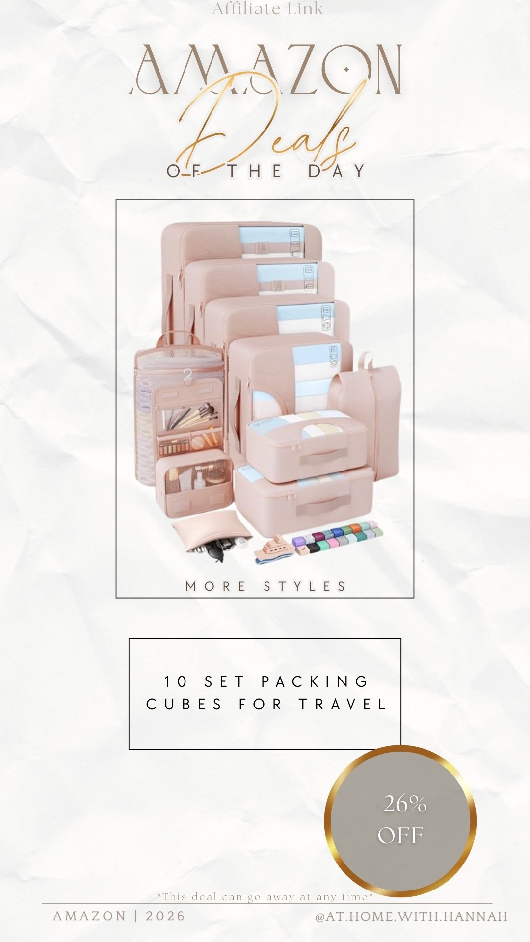 Amazon Travel Deal: This 10 packing cube set is marked down today ✈️

Highly rated travel essential with a limited-time price drop!

These deals don’t last — especially before spring break + vacation season.

Grab it while it’s still discounted!

#AmazonTravel
#TravelDeals
#AmazonDeals
#TravelEssentials
#LTKDeals
#AirportFinds
#VacationPrep
#CruiseEssentials
#SmartTravel
#AmazonFinds
#PackingEssentials
#CarryOnMustHaves
#TravelOrganization

#LTKSpringSale #LTKSaleAlert #LTKTravel