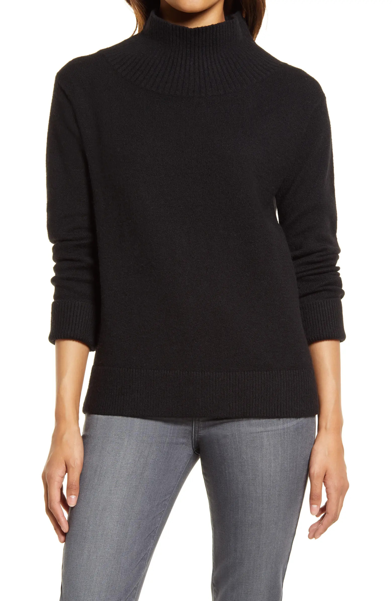 Mock Neck Cotton Blend Sweater | Nordstrom
