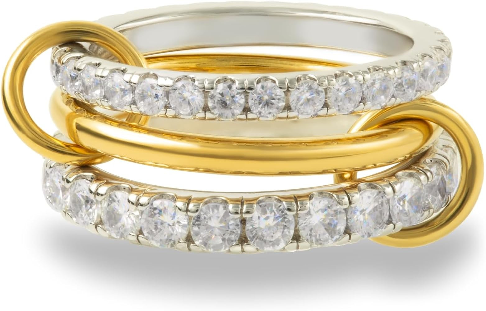 Gold Rings Set for Women, Chunky Stackable Rings Non Tarnish, 18K Gold Plated Multi-Link Connecte... | Amazon (US)