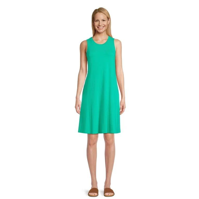 Time and Tru Women's Sleeveless Knit Swing Dress, Sizes XS-XXXL | Walmart (US)