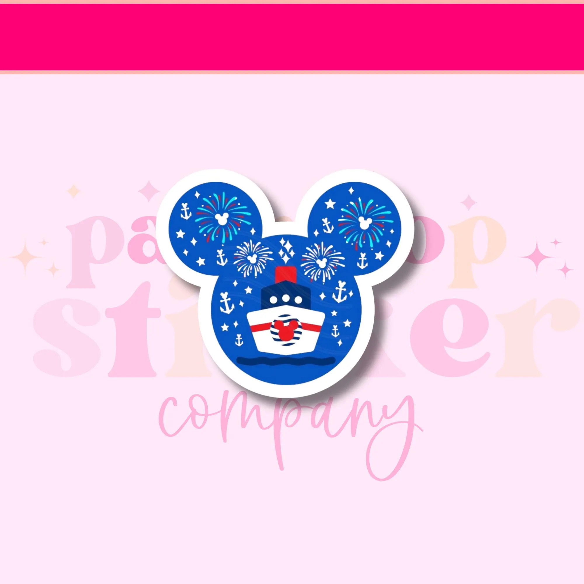 Disney Cruise Vinyl Sticker | Mickey Fireworks, Nautical Decal | Etsy (Global)