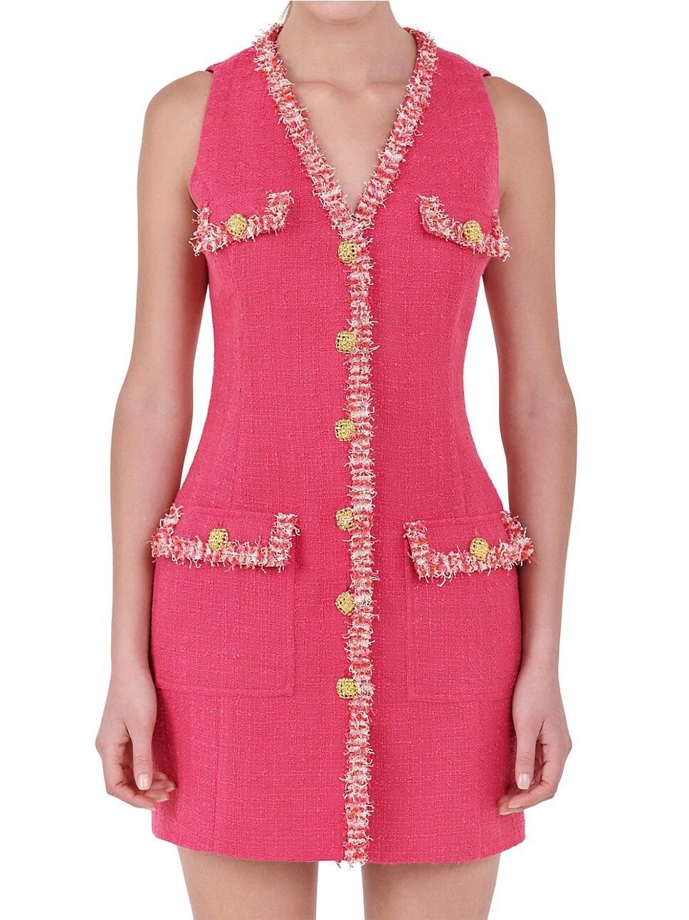 Tweed Trim Sleeveless Dress | Saks Fifth Avenue