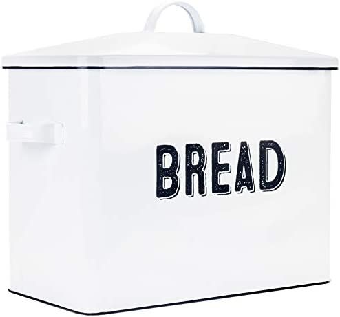 Aesthetic Farmhouse Bread Box For Kitchen Countertop - Extra Large Breadbox Holds 2+ Loaves Of Br... | Amazon (US)