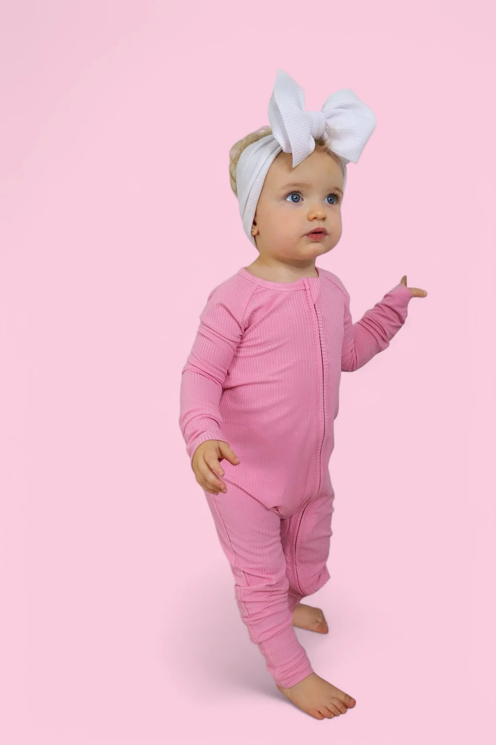 BELLA PINK RIB DREAM ROMPER | Dream Big Little Co.