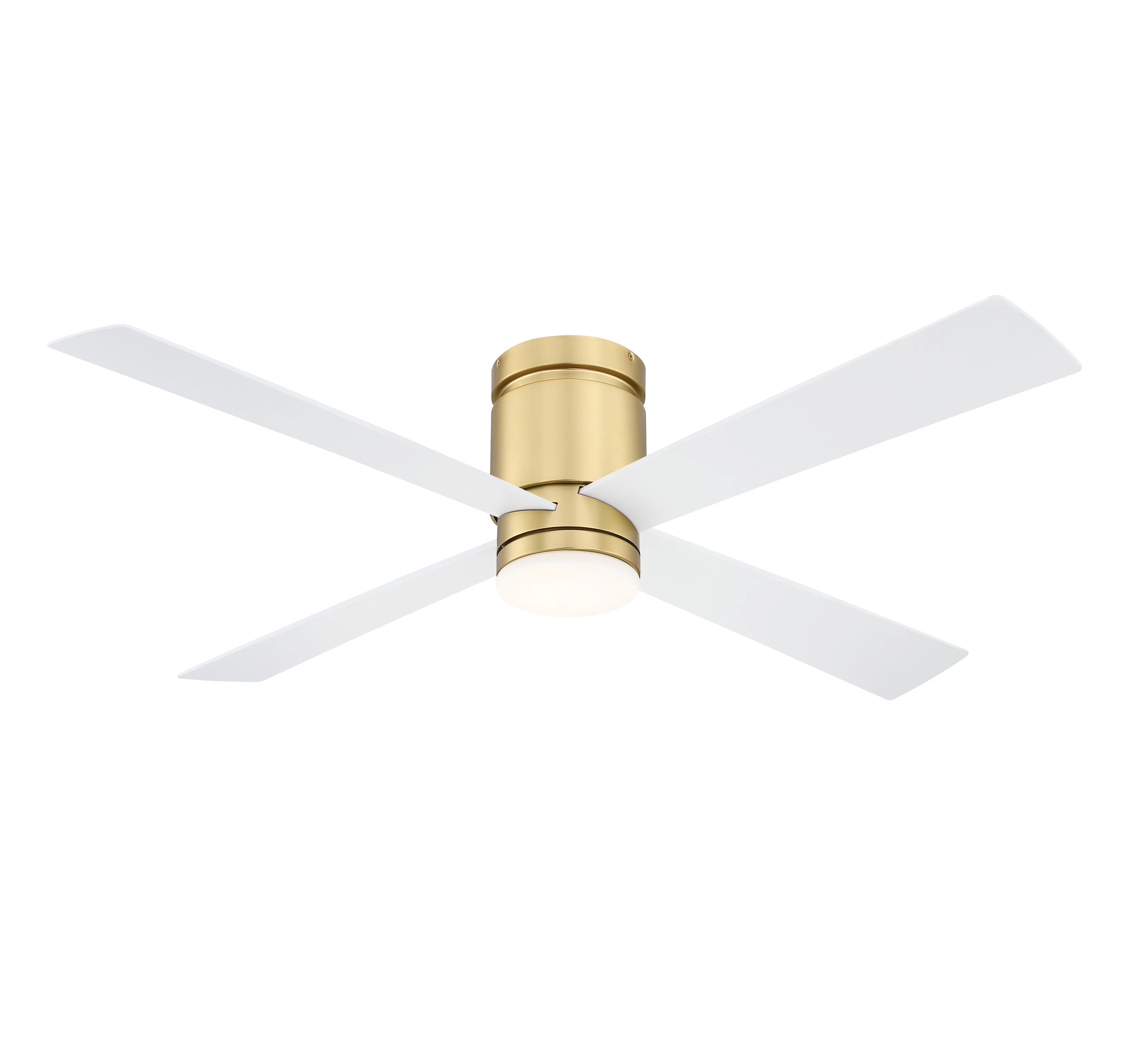 Kwartet 52 inch Indoor/Outdoor Flush Mount Ceiling Fan with LED CCT Select Light Kit and Remote C... | Wayfair North America