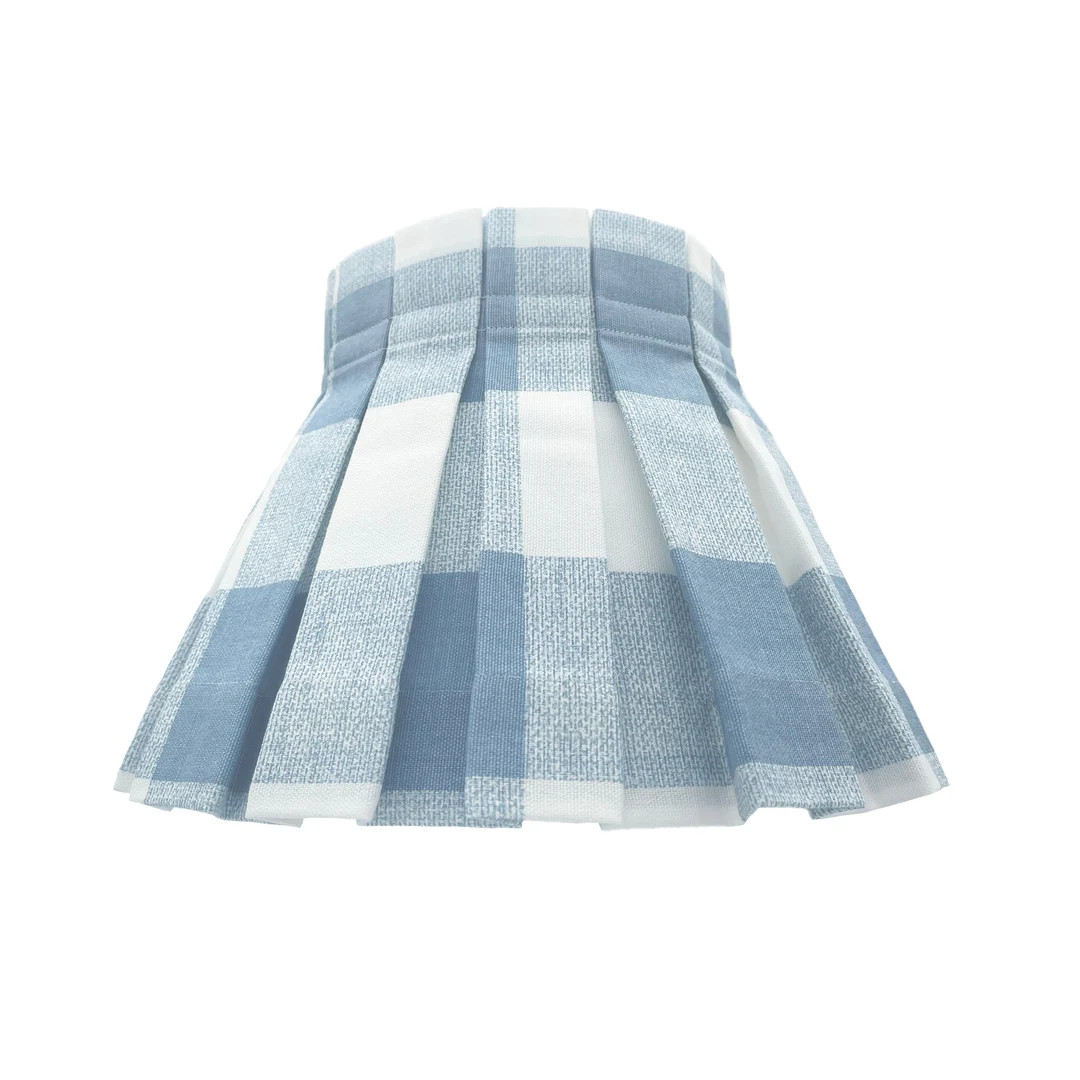 Box Pleat Blue Plaid Lampshade | 100% Cotton - Etsy | Etsy (US)