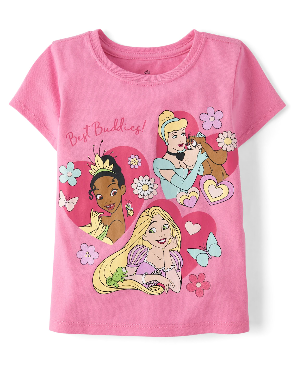 Baby And Toddler Girls Disney™ Princess Glitter Graphic Tee - pink | The Children's Place