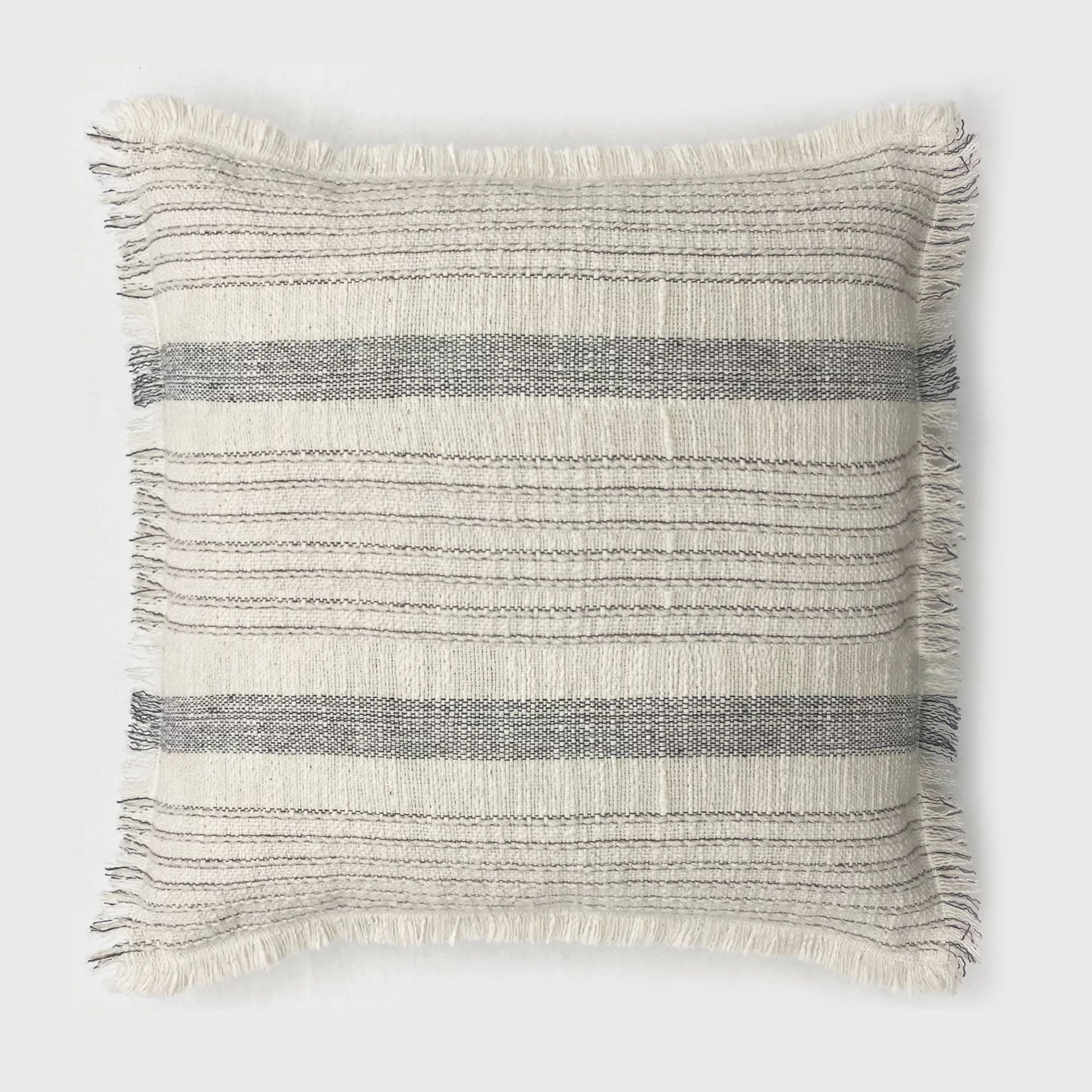 Better Homes & Garden 100% Cotton Stripe Fringe Pillow with Poly Fill Insert, 20" x 20" | Walmart (US)