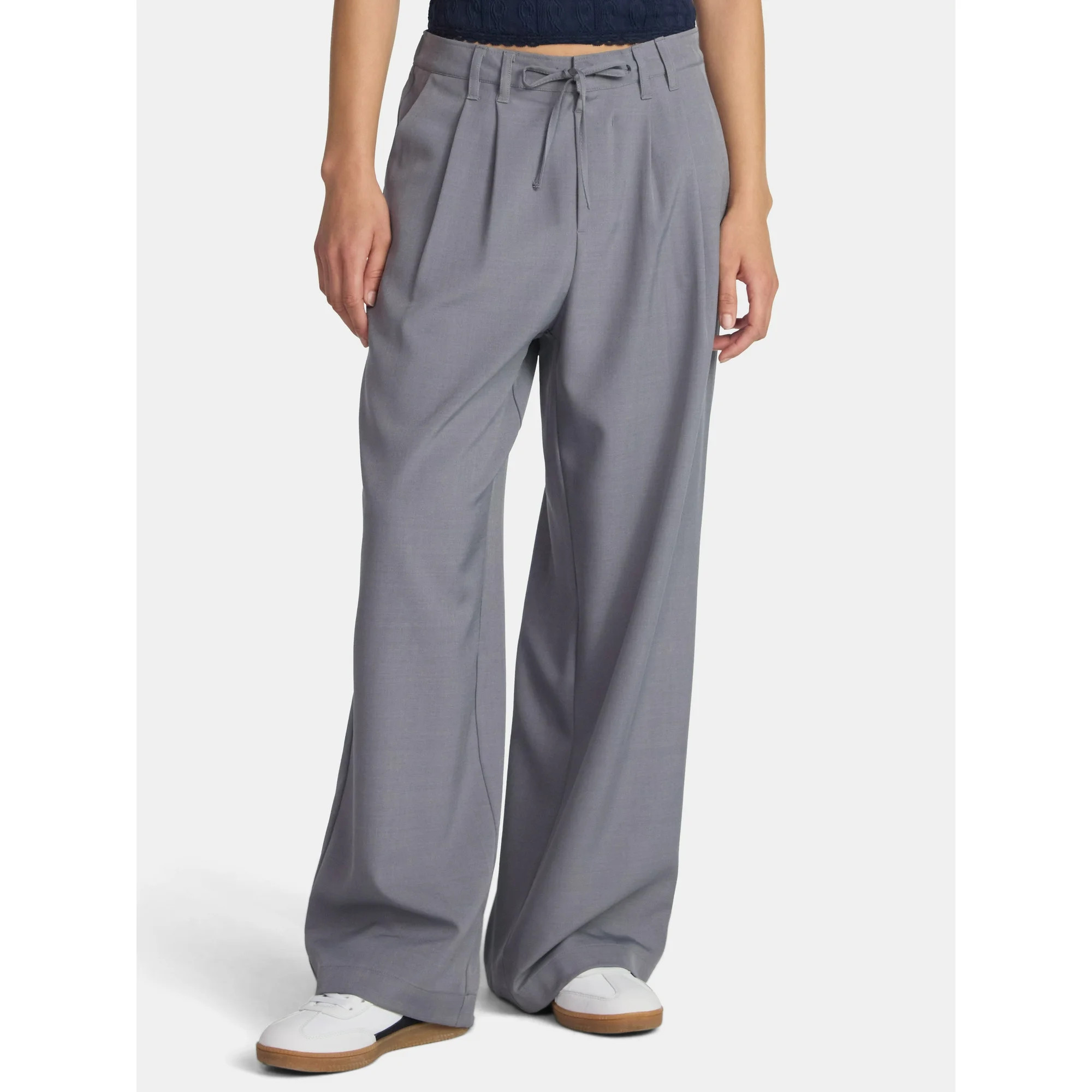 No Boundaries Pleat Wide Leg Trousers, 31" Inseam, Women's - Walmart.com | Walmart (US)