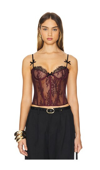 Lady Corset Top in Black & Port | Revolve Clothing (Global)