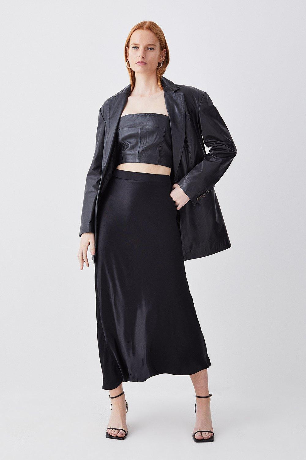 Satin Woven Skirt | Karen Millen UK + IE + DE + NL