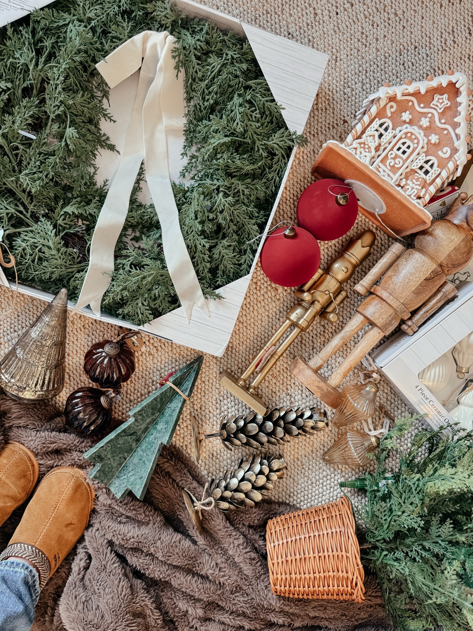 Christmas decor, holiday decor, Christmas wreath, candle hornets, gold nutcracker, tree ornaments, gingerbread house 

#LTKSeasonal #LTKHome #LTKHoliday