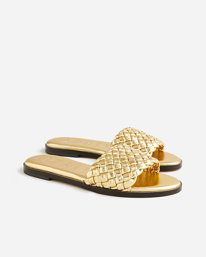 Georgina woven sandals in metallic leather | J. Crew US