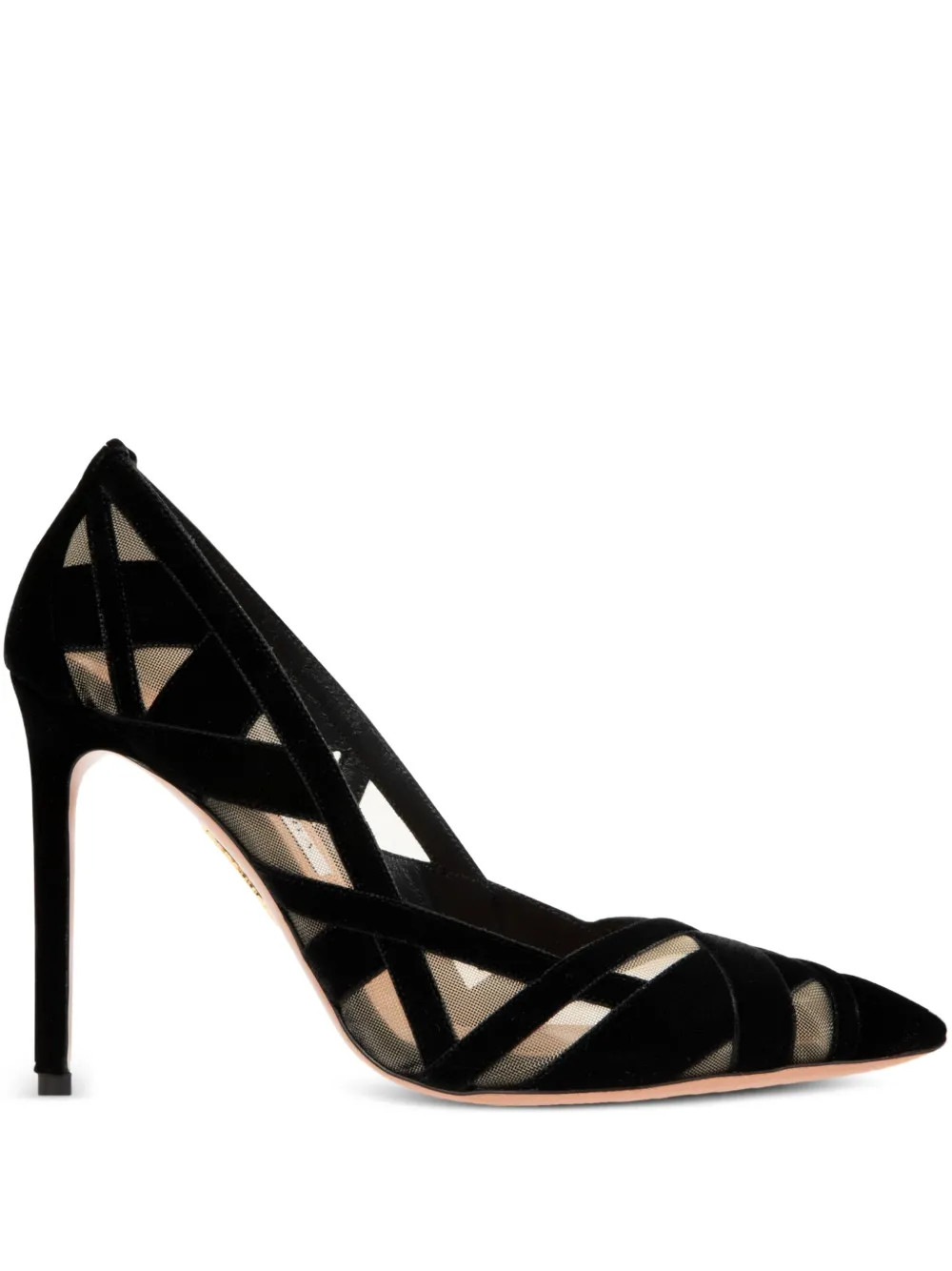Aquazzura 105mm velvet-mesh Pumps | Black | FARFETCH | Farfetch Global