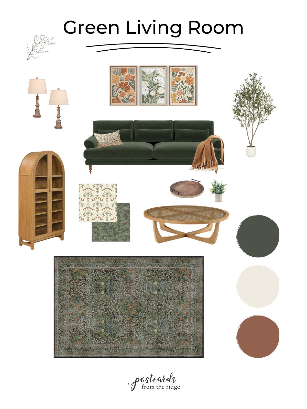 Adding dark green to your living room will give it a cozy and warm look. It's a trending color that's also timeless. #darkgreenpaint #darkgreelivingroom #livingroom 

 #LTKHome #LTKSaleAlert