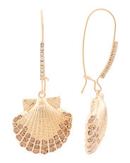 Mermaid Jewels Crystal Seashell Earrings | TJ Maxx