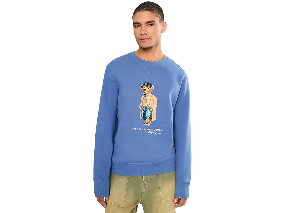 Polo Ralph Lauren Polo Bear Fleece Sweatshirt Men's Clothing Bastille Blue/Heritage Bear: SM, Cotton/Polyester | Zappos.com