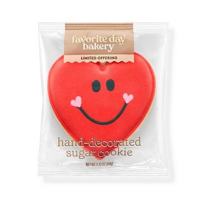 Smiley Heart Cheeks Sugar Cookie - 2.12oz - Favorite Day&#8482; | Target