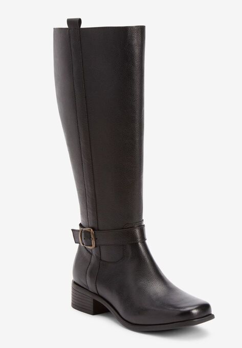 The Donna Wide Calf Leather Boot | Woman Within