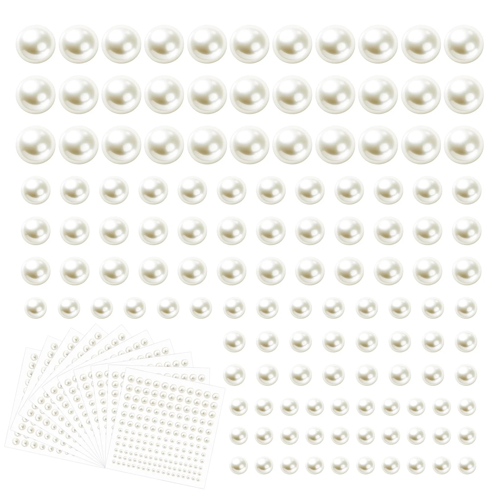 Pearl Stickers for Crafts Self Adhesive Face Pearl Sticker Gems Hair Pearls Stick On 1980Pcs Pear... | Walmart (US)