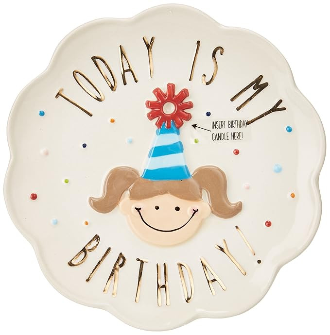 Mud Pie Birthday Girl Celebration Candle Plate, 8 x 8 | Amazon (US)