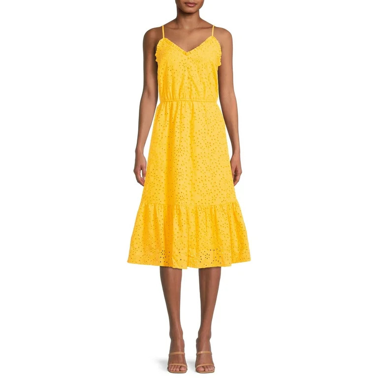 Time and Tru Women’s Tiered Midi Dress | Walmart (US)