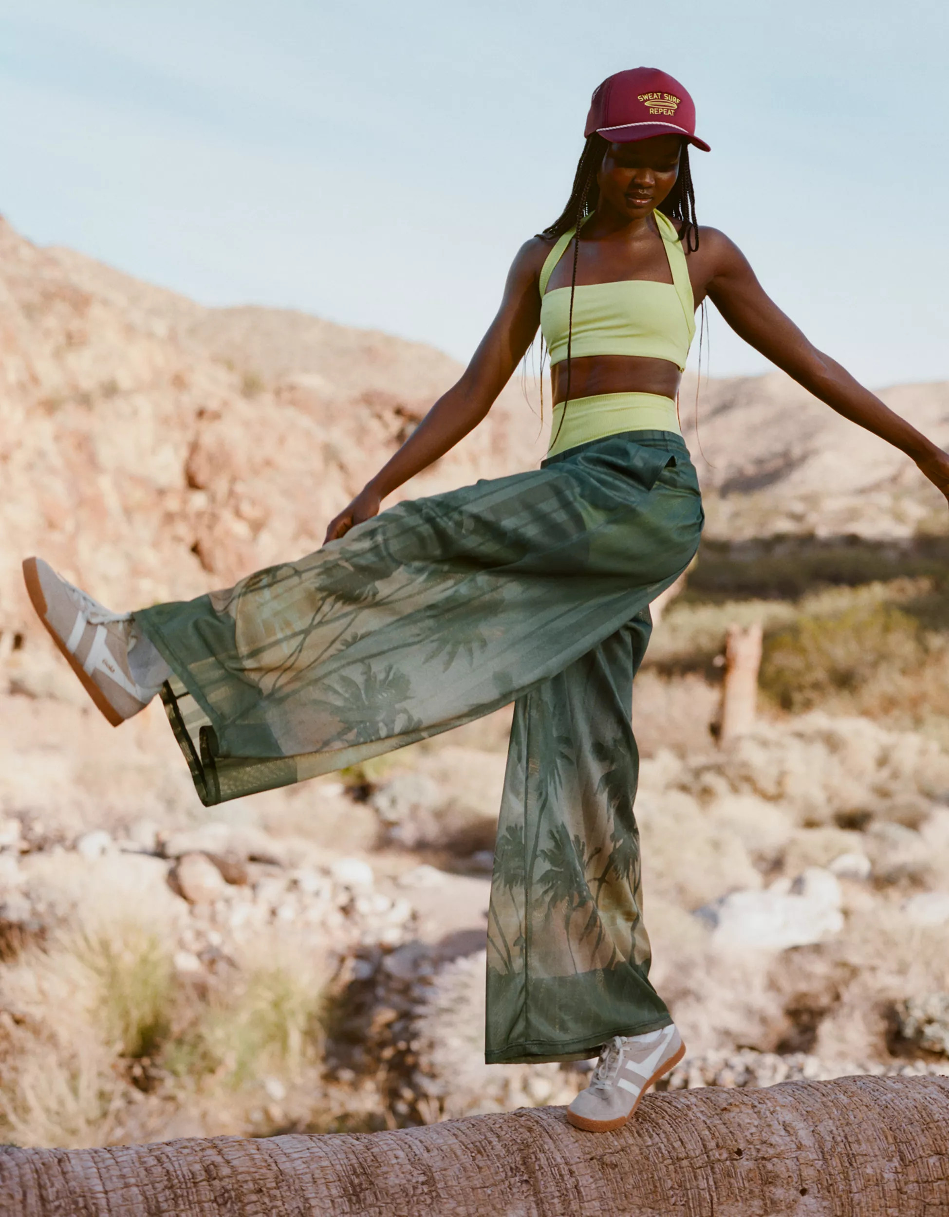OFFLINE By Aerie Mesh Super Wide Leg Pant | American Eagle Outfitters (US & CA)