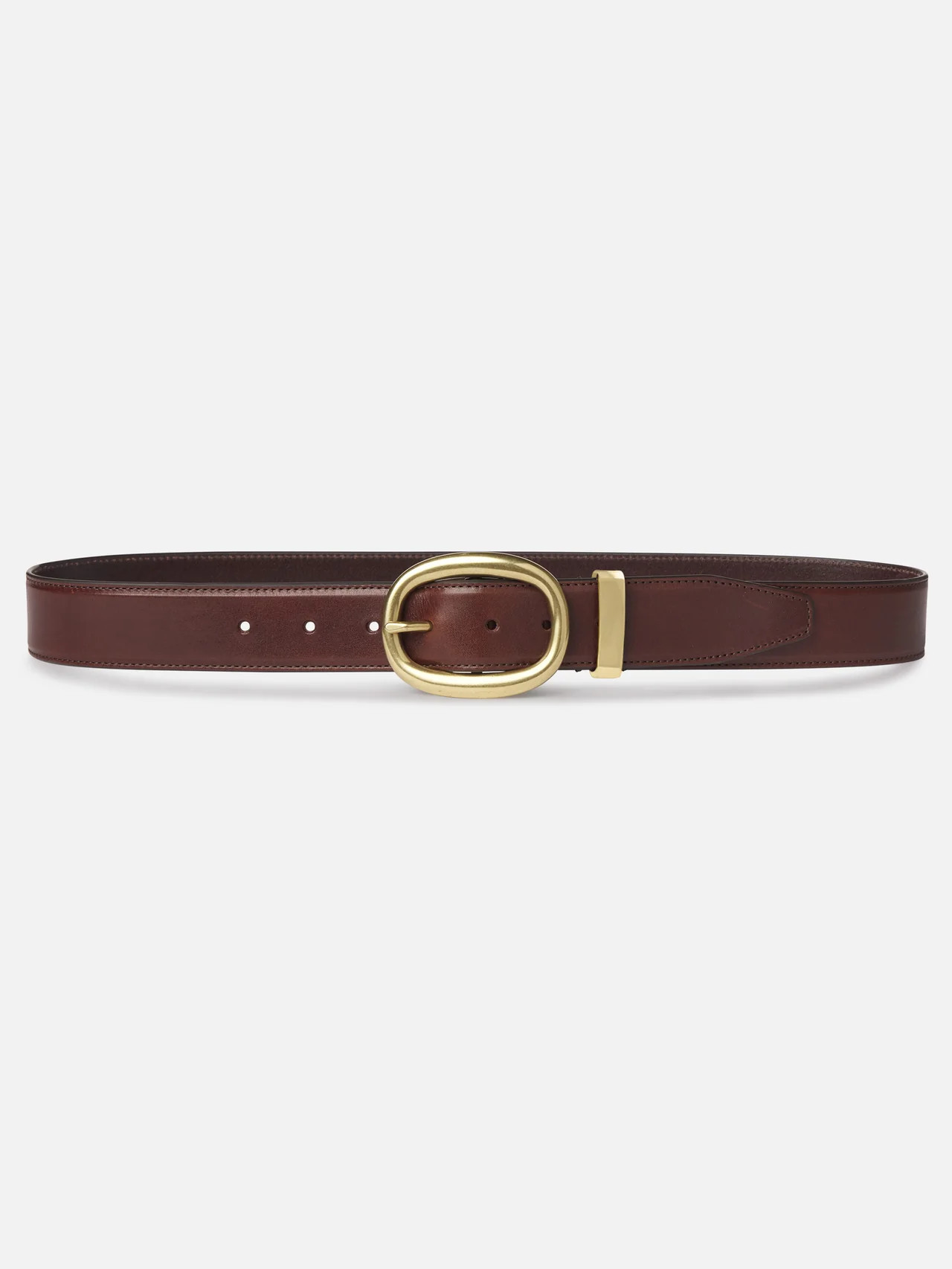 THE ORGANIC ROUND BUCKLE BELT DARK BROWN | Frame Denim
