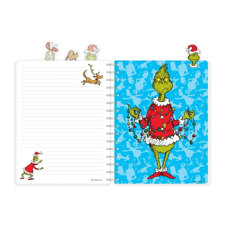 Dr. Seuss' Grinch PVC Christmas Journal with Tabs, Includes Plastic Cover, for Ages 6 and Up | Walmart (US)