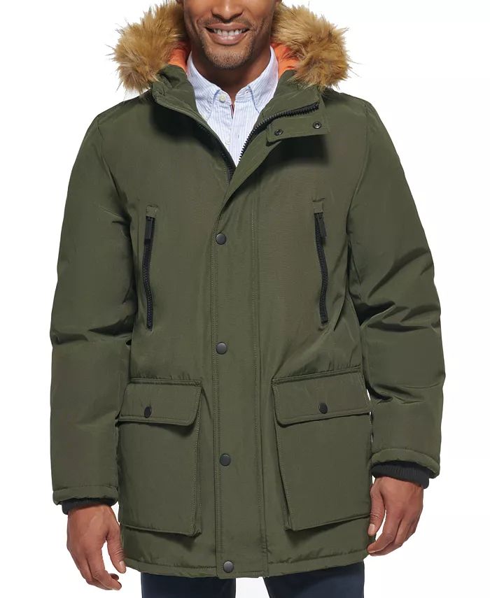 Club Room Men's Parka with a Faux Fur-Hood Jacket, Created for Macy's - Macy's | Macy's