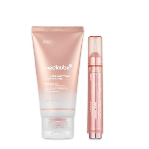 medicube Milky Collagen Double Glow Lock Duo: Collagen Glazed Milky Wrapping Mask and Booster Ser... | Amazon (US)