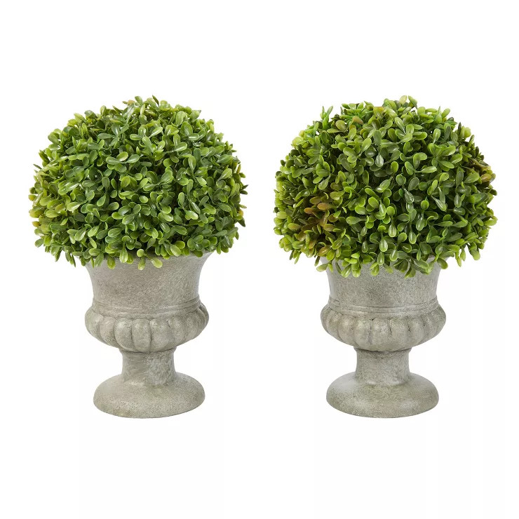 Nature Spring Set of 2 Potted Artificial Greenery Topiaries | Target