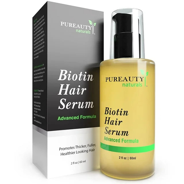 Biotin Hair Growth Serum by Pureauty Naturals - Advanced Topical Formula to Help Grow Healthy, St... | Walmart (US)