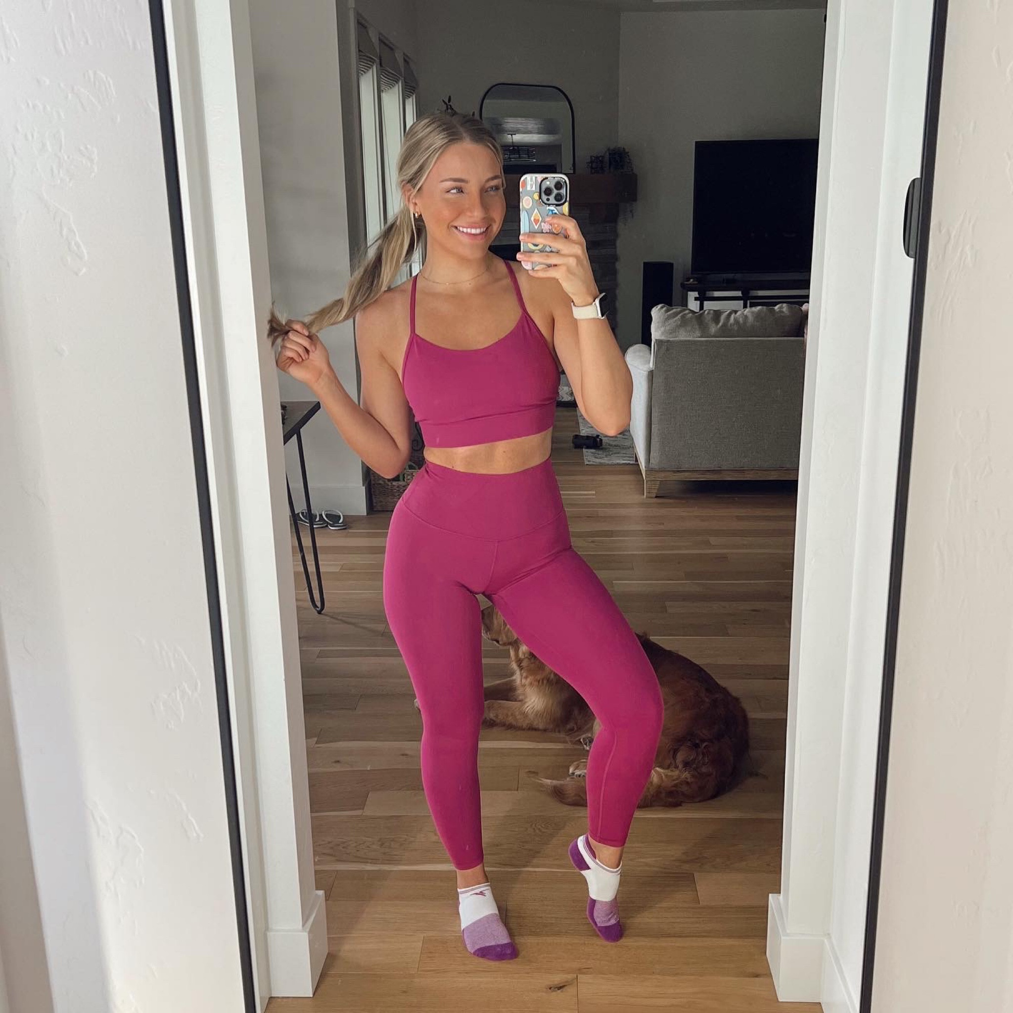 Butterluxe pink set💕💕💕 runs a little big. Wearing xs bra & xxs leggings 

#LTKFind #LTKunder50 #LTKfit