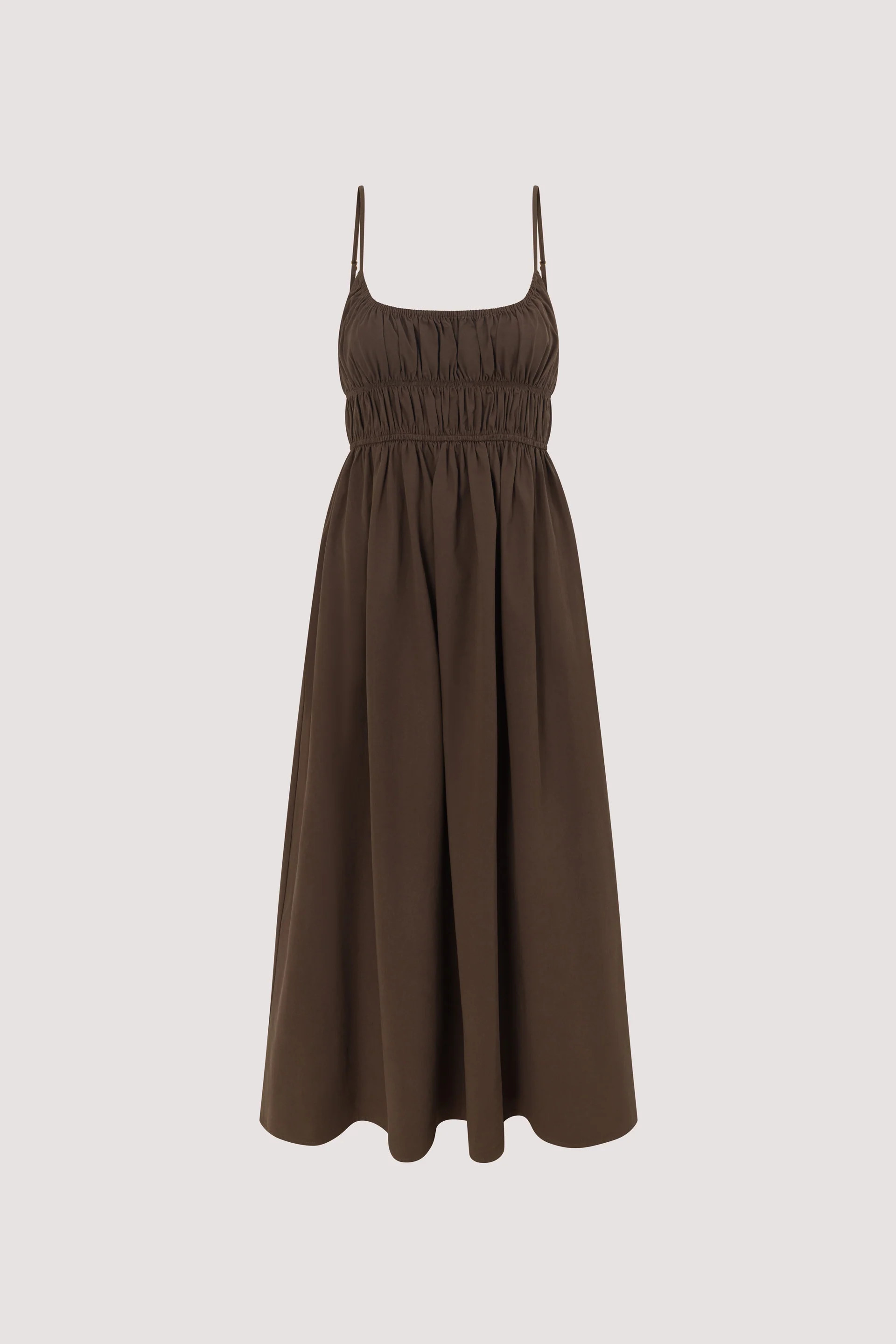 ZAHARA B CHOC COTTON MIDI DRESS | DISSH